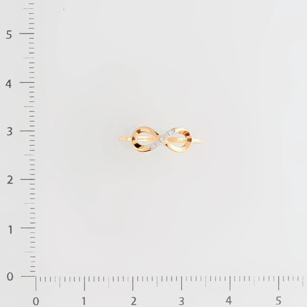 Кольцо с бриллиантом из красного золота 585 пробы