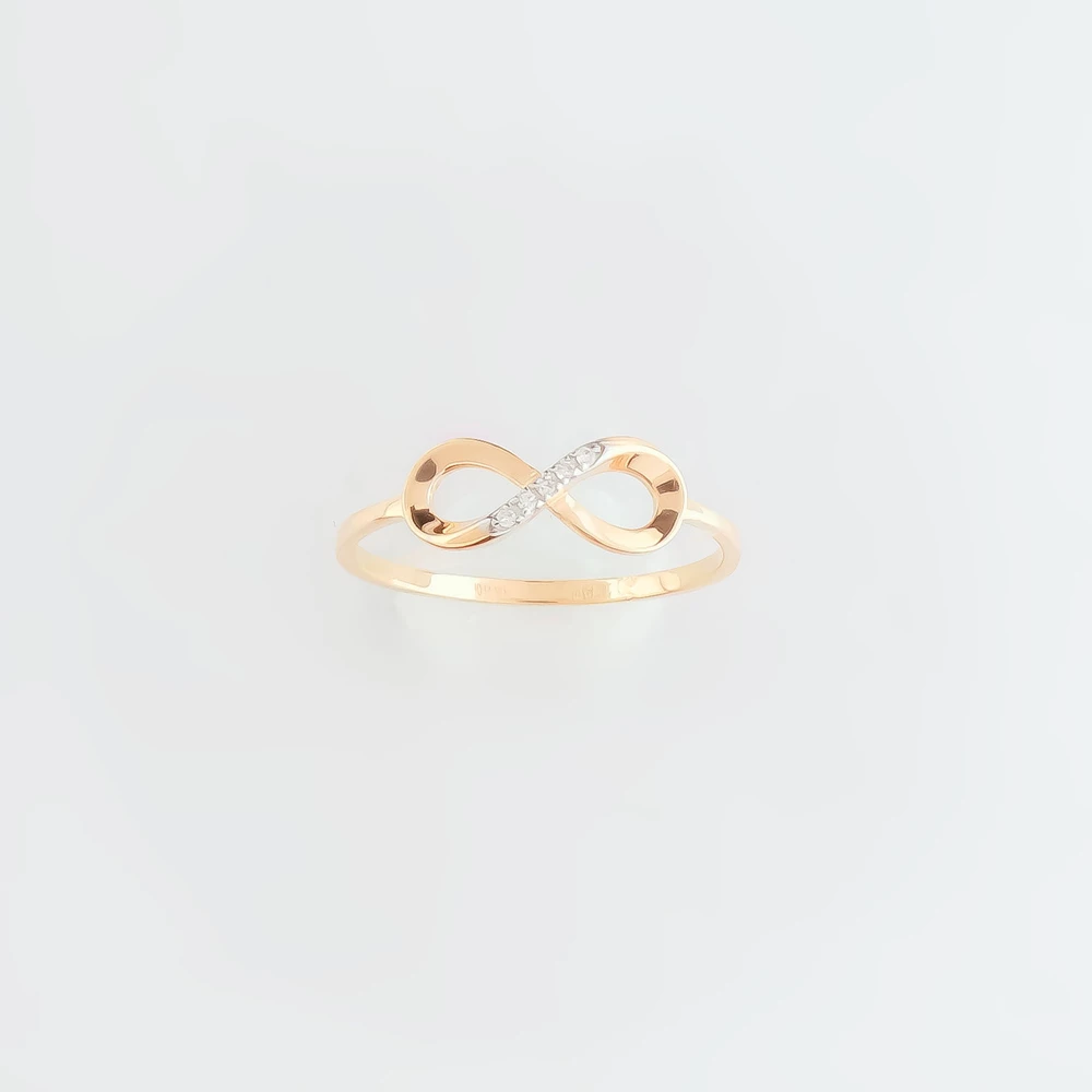 Кольцо с бриллиантом из красного золота 585 пробы