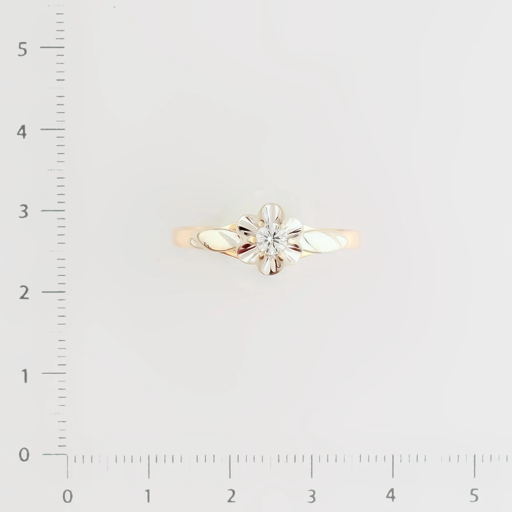 Кольцо с бриллиантом из красного золота 585 пробы