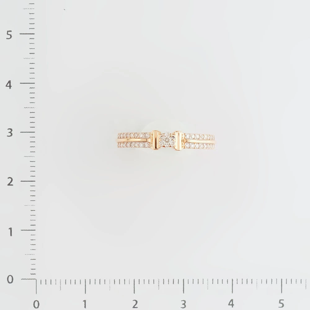 Кольцо с бриллиантом из красного золота 585 пробы