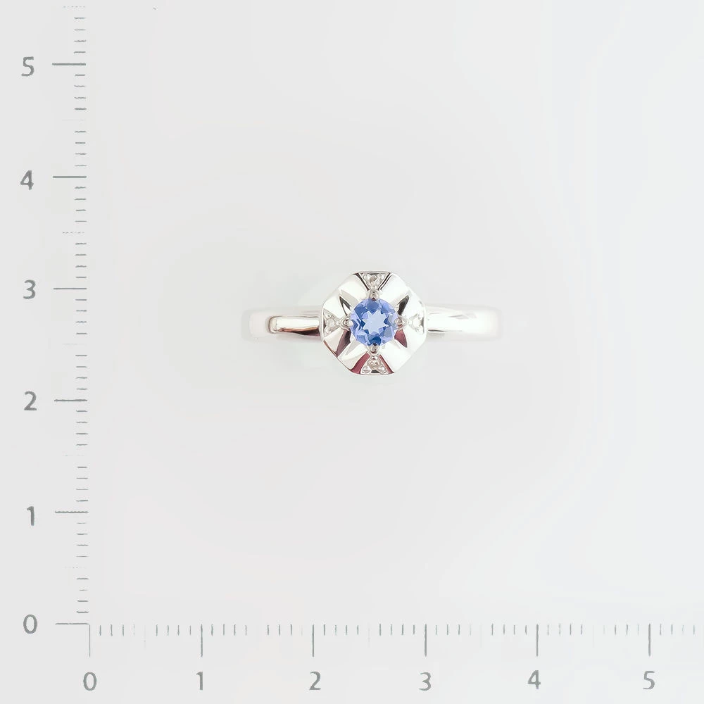 Кольцо с танзанитом из белого золота 585 пробы Кольцо с танзанитом из белого золота 585 пробы