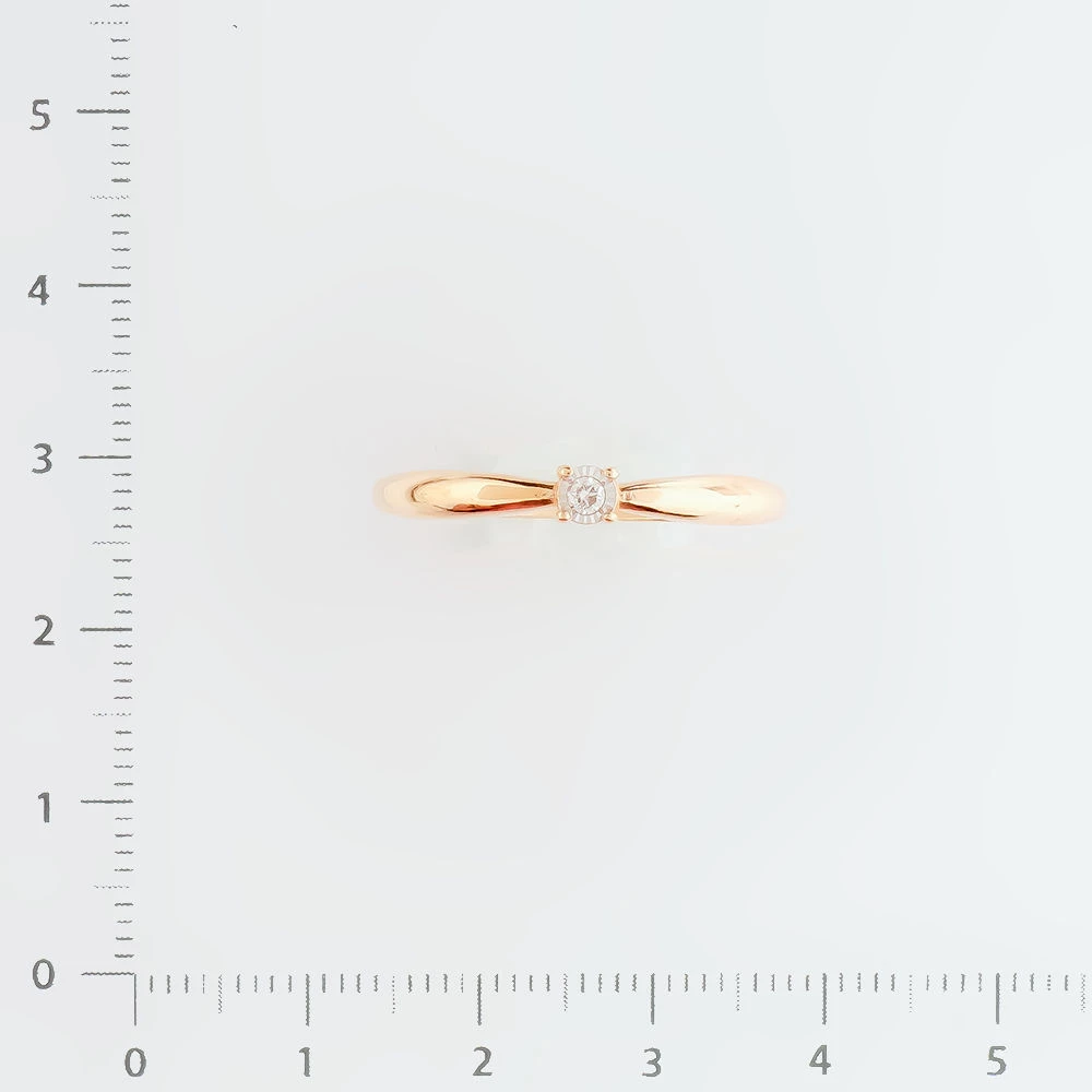 Кольцо с бриллиантом из красного золота 585 пробы