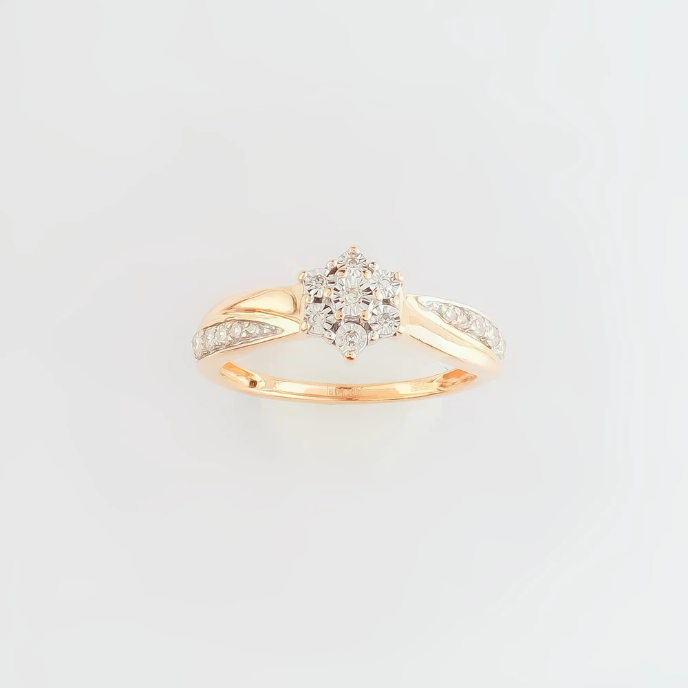 Кольцо с бриллиантом из красного золота 585 пробы