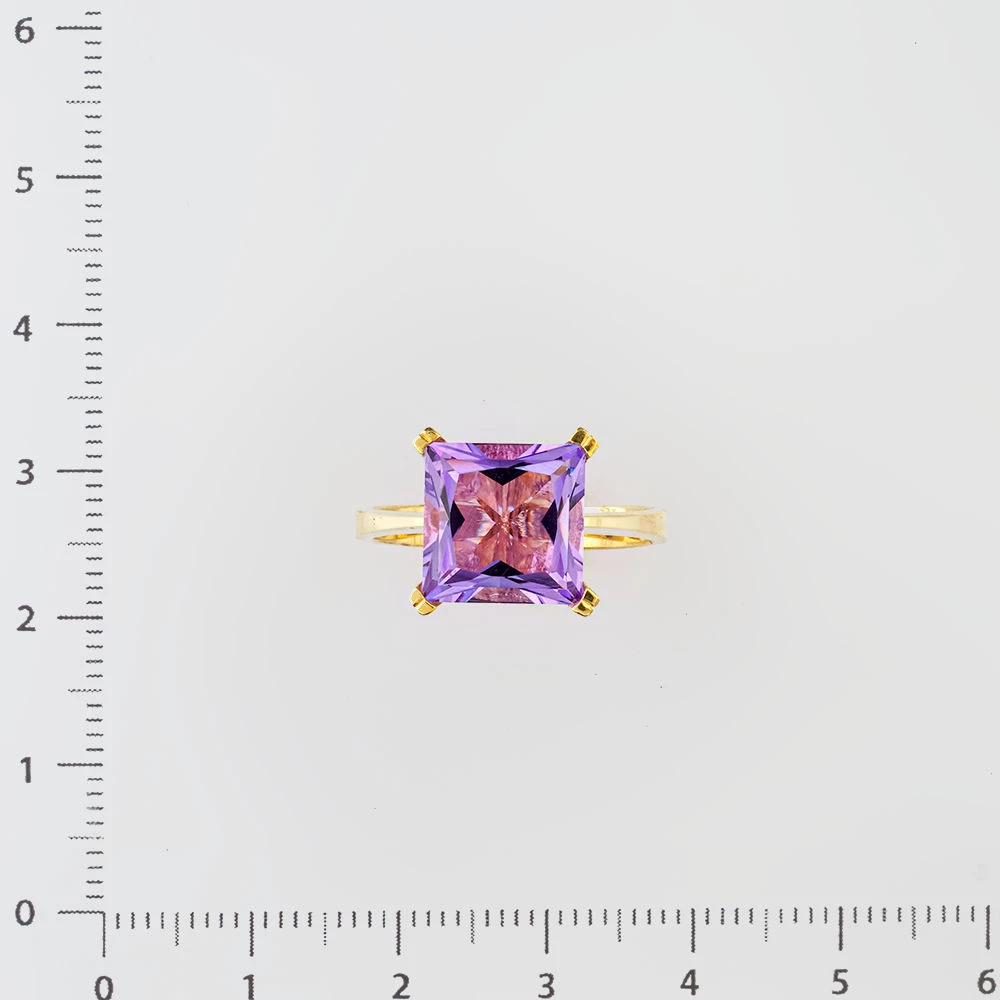 Кольцо с аметистом из желтого золота 585 пробы