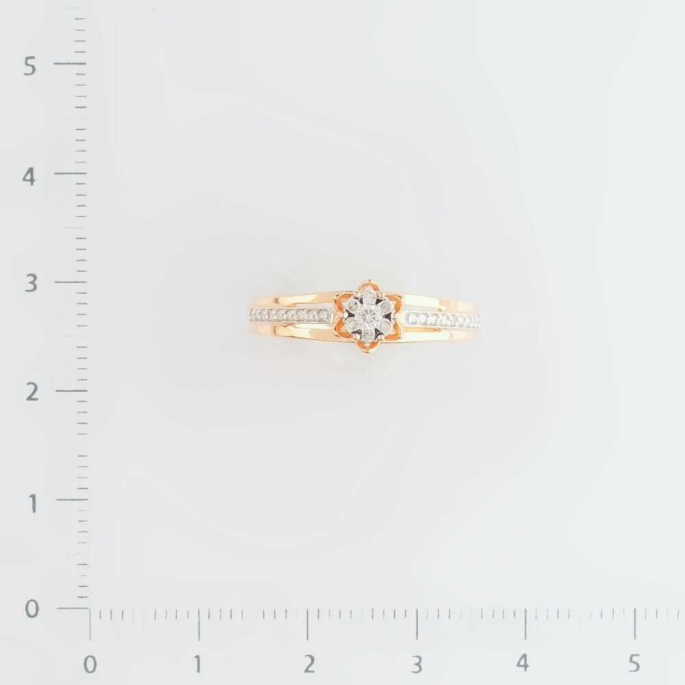 Кольцо с бриллиантом из красного золота 585 пробы