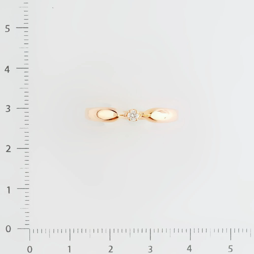 Кольцо с бриллиантом из красного золота 585 пробы