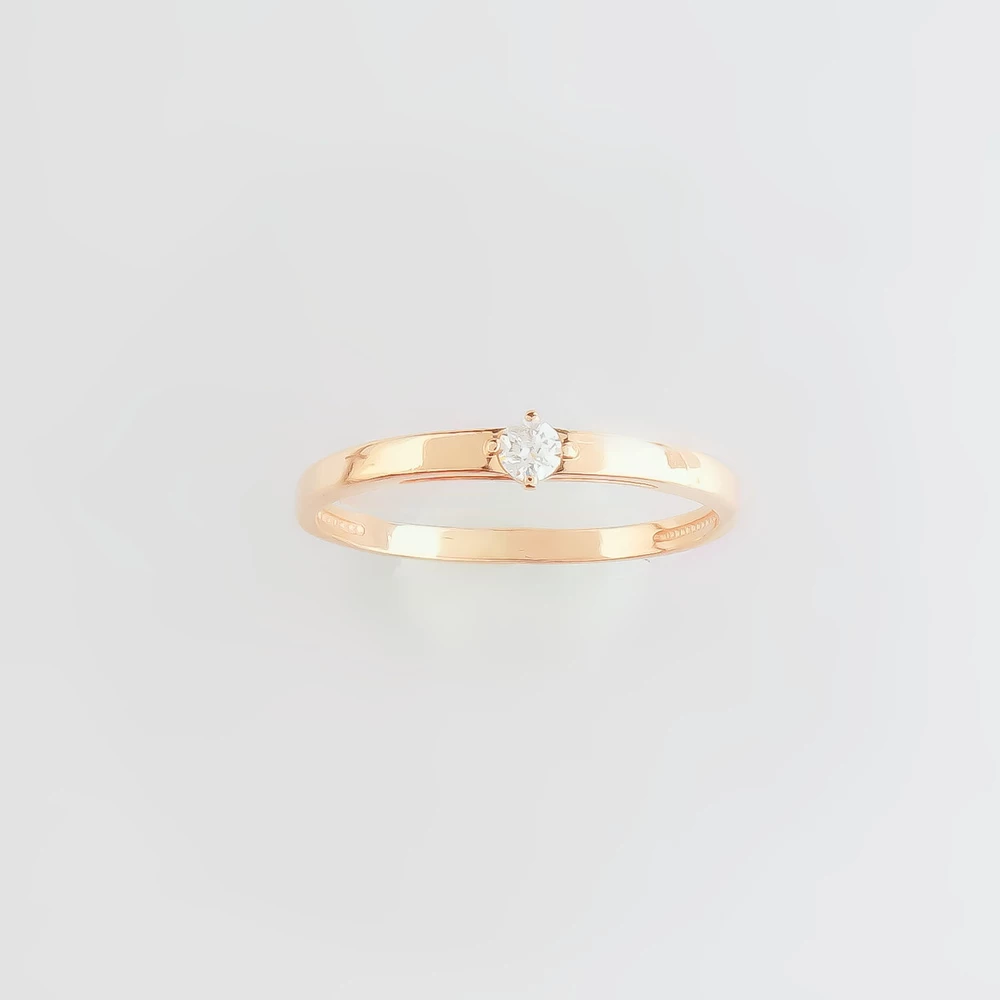 Кольцо с бриллиантом из красного золота 585 пробы