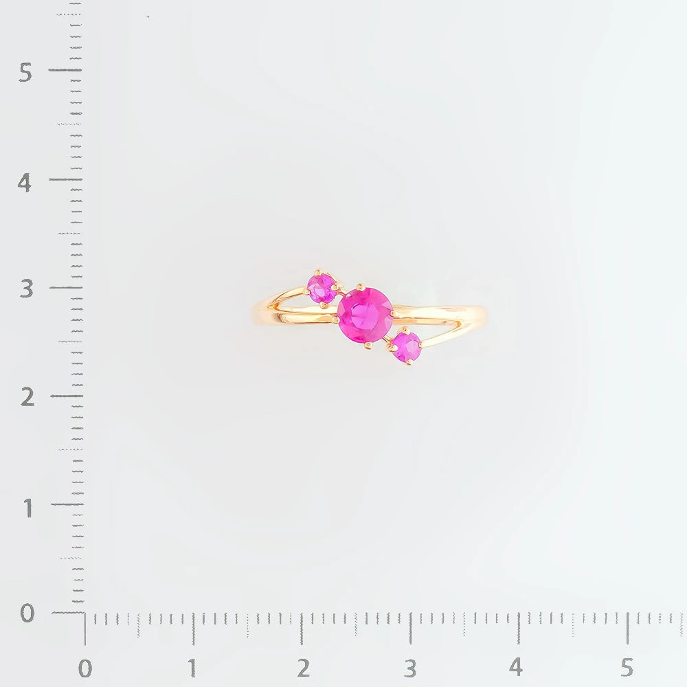 Кольцо с рубином из красного золота 585 пробы