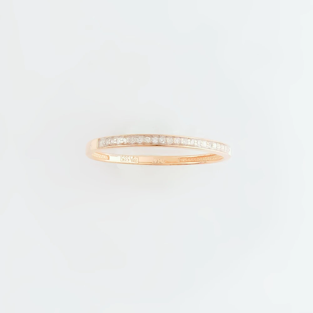 Кольцо с бриллиантом из красного золота 585 пробы