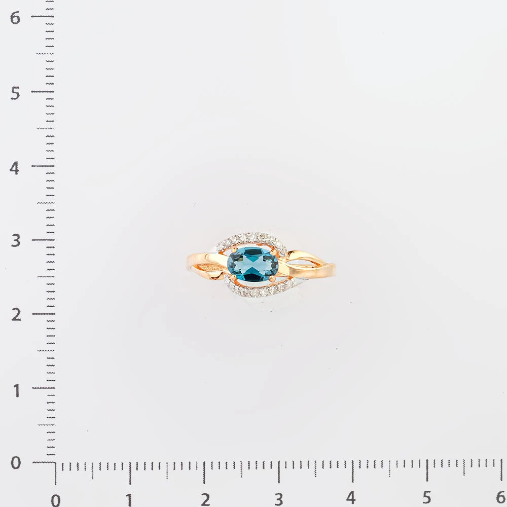 Кольцо с ситаллом из красного золота 585 пробы