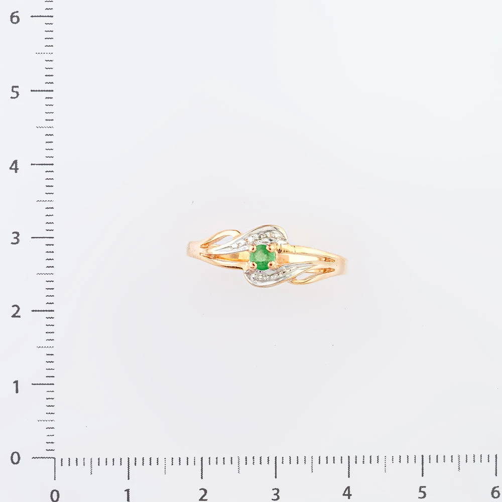 Кольцо с изумрудом из красного золота 585 пробы