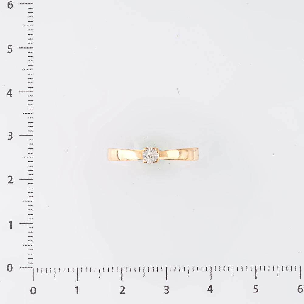 Кольцо с бриллиантом из красного золота 585 пробы