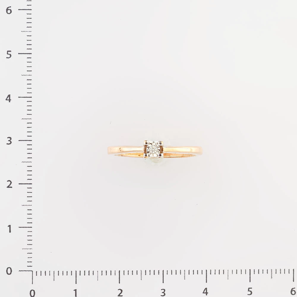 Кольцо с бриллиантом из красного золота 585 пробы