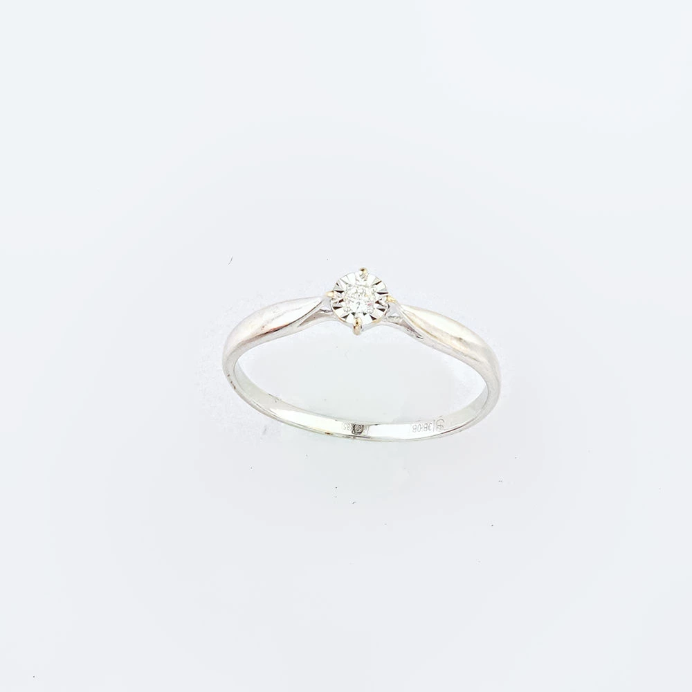 Кольцо с бриллиантом из белого золота 585 пробы