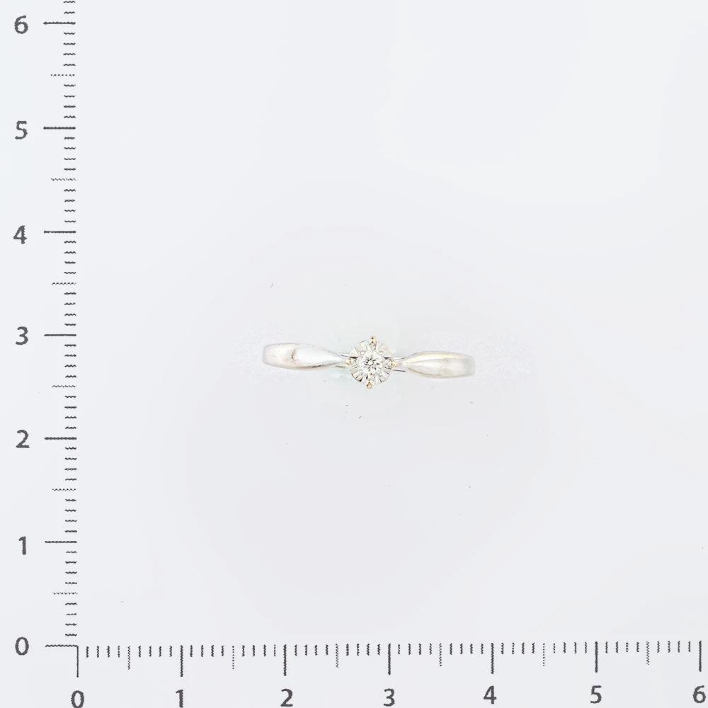 Кольцо с бриллиантом из белого золота 585 пробы