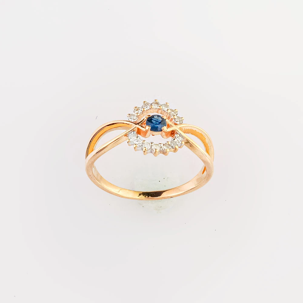 Кольцо с сапфиром из красного золота 585 пробы