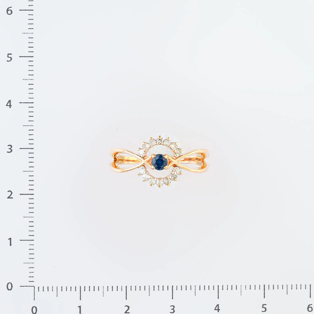 Кольцо с сапфиром из красного золота 585 пробы