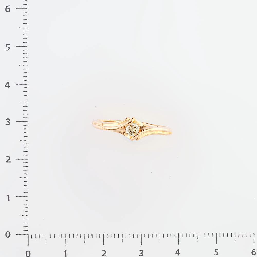 Кольцо с бриллиантом из красного золота 585 пробы