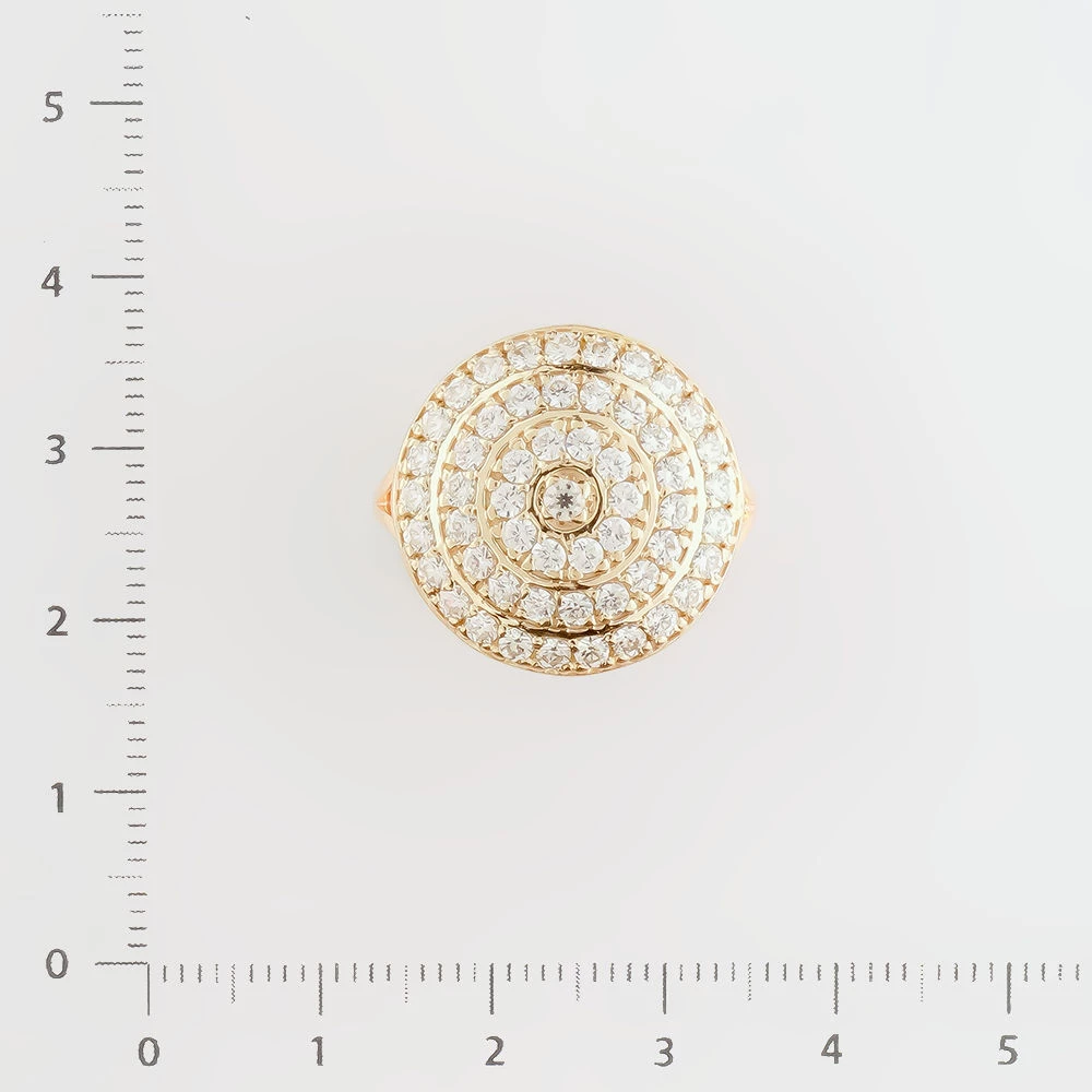 Кольцо с фианитом из красного золота 585 пробы