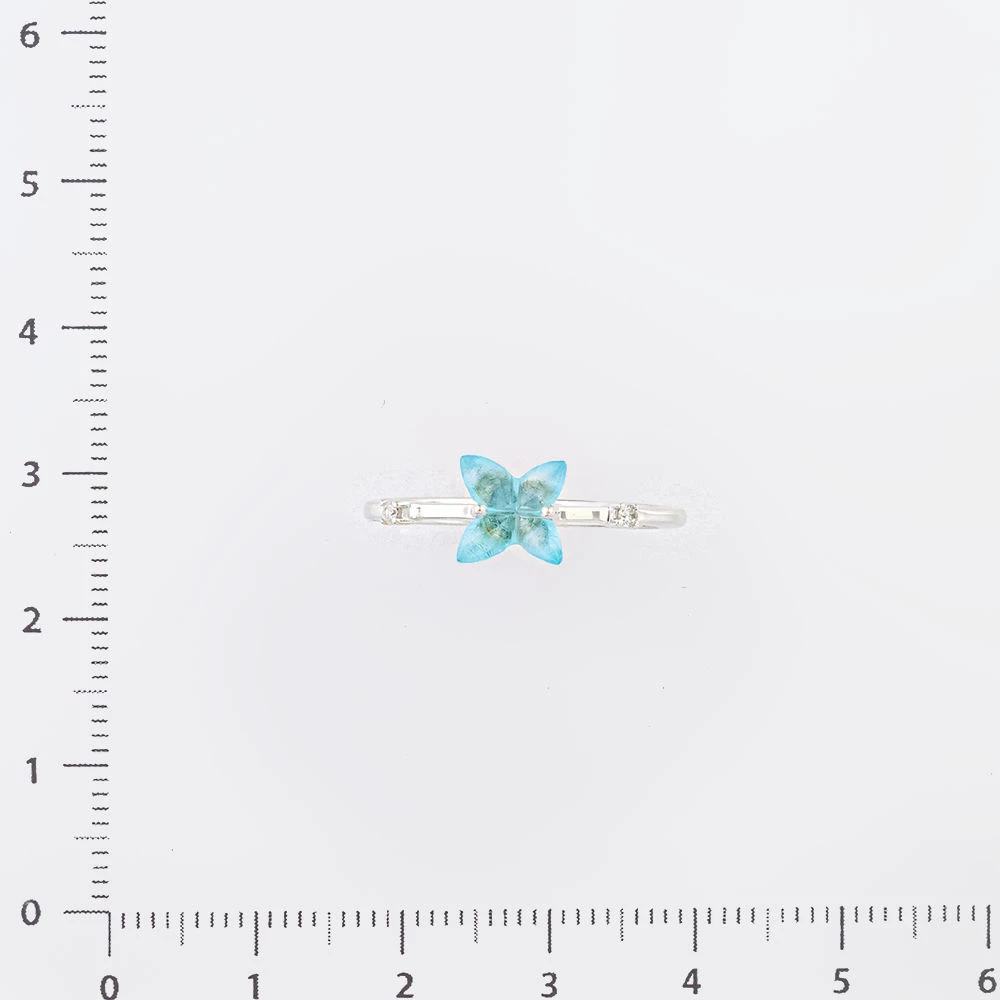 Кольцо с топазом из белого золота 585 пробы