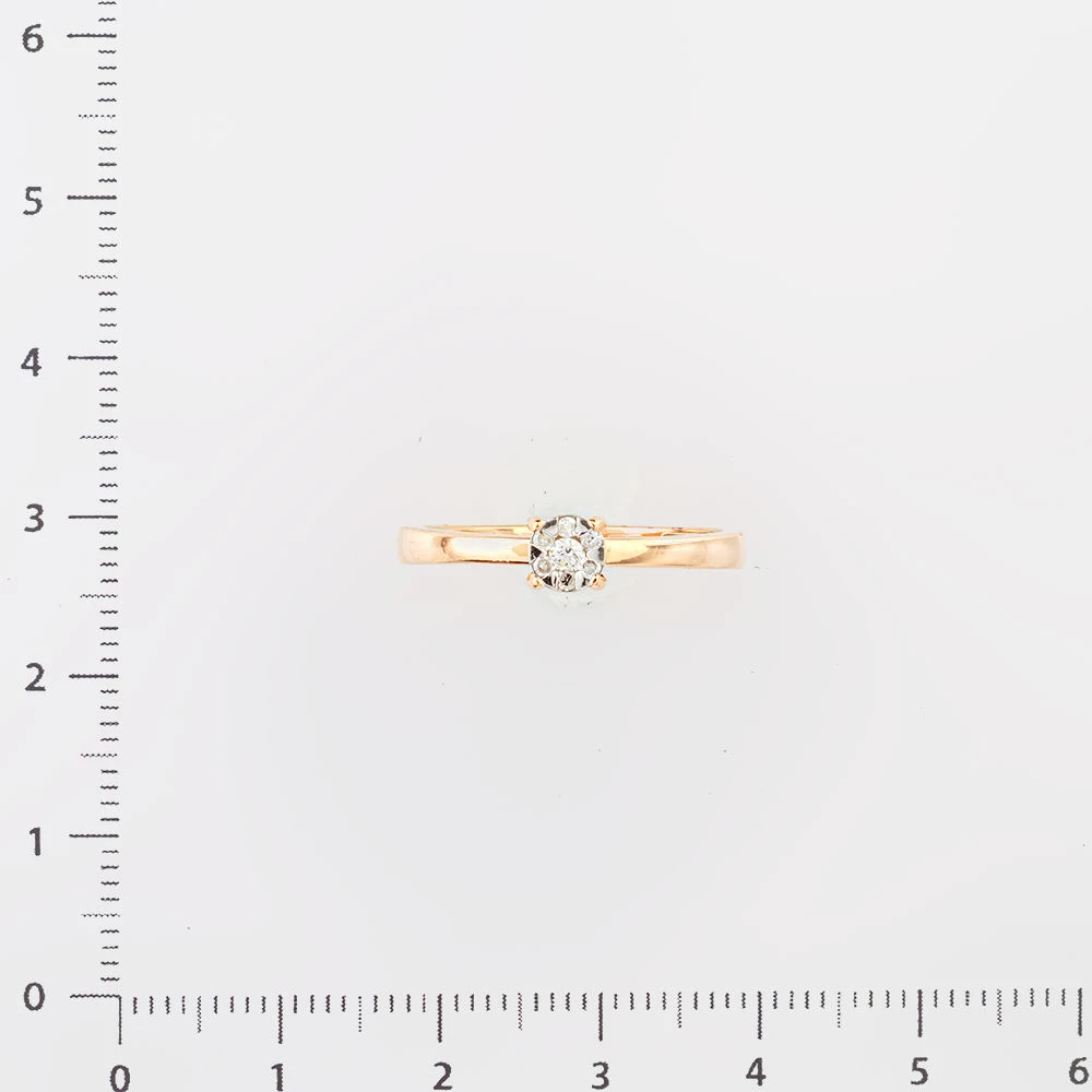 Кольцо с бриллиантом из красного золота 585 пробы