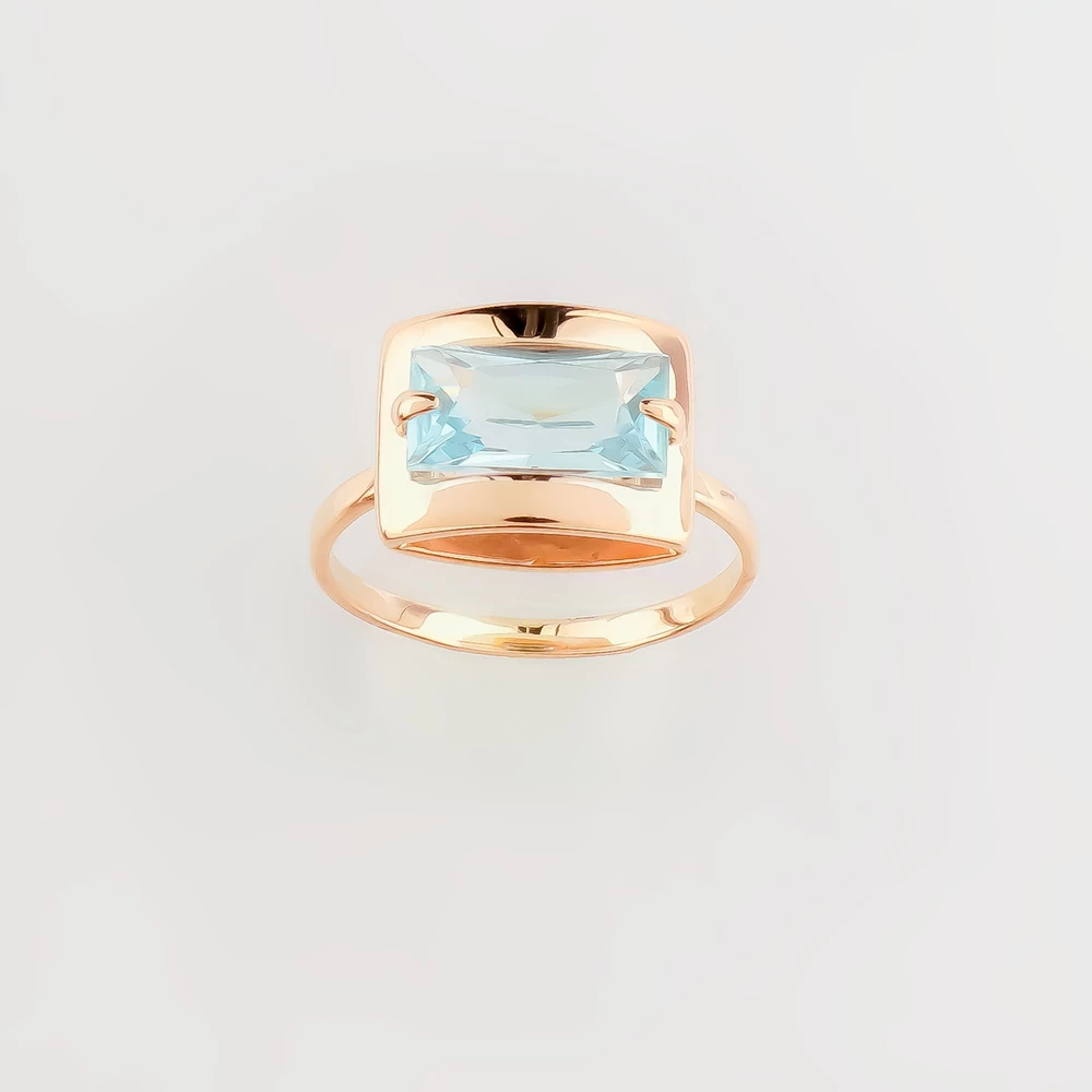 Кольцо с топазом из красного золота 585 пробы