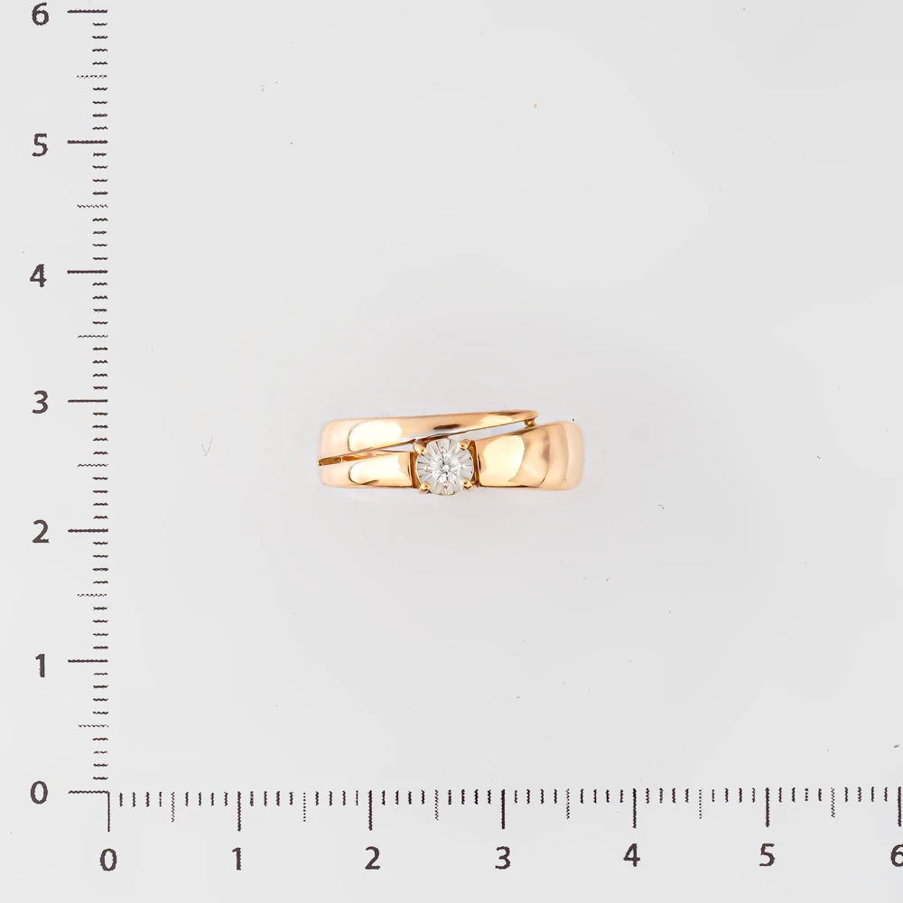 Кольцо с бриллиантом из красного золота 585 пробы