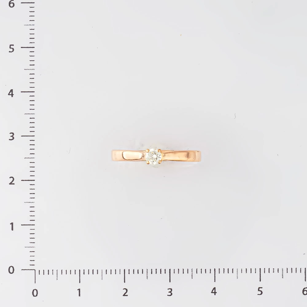 Кольцо с бриллиантом из красного золота 585 пробы