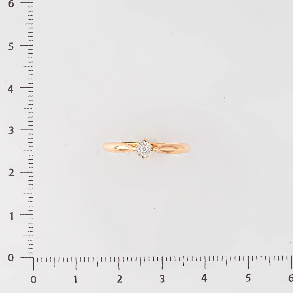 Кольцо с бриллиантом из красного золота 585 пробы