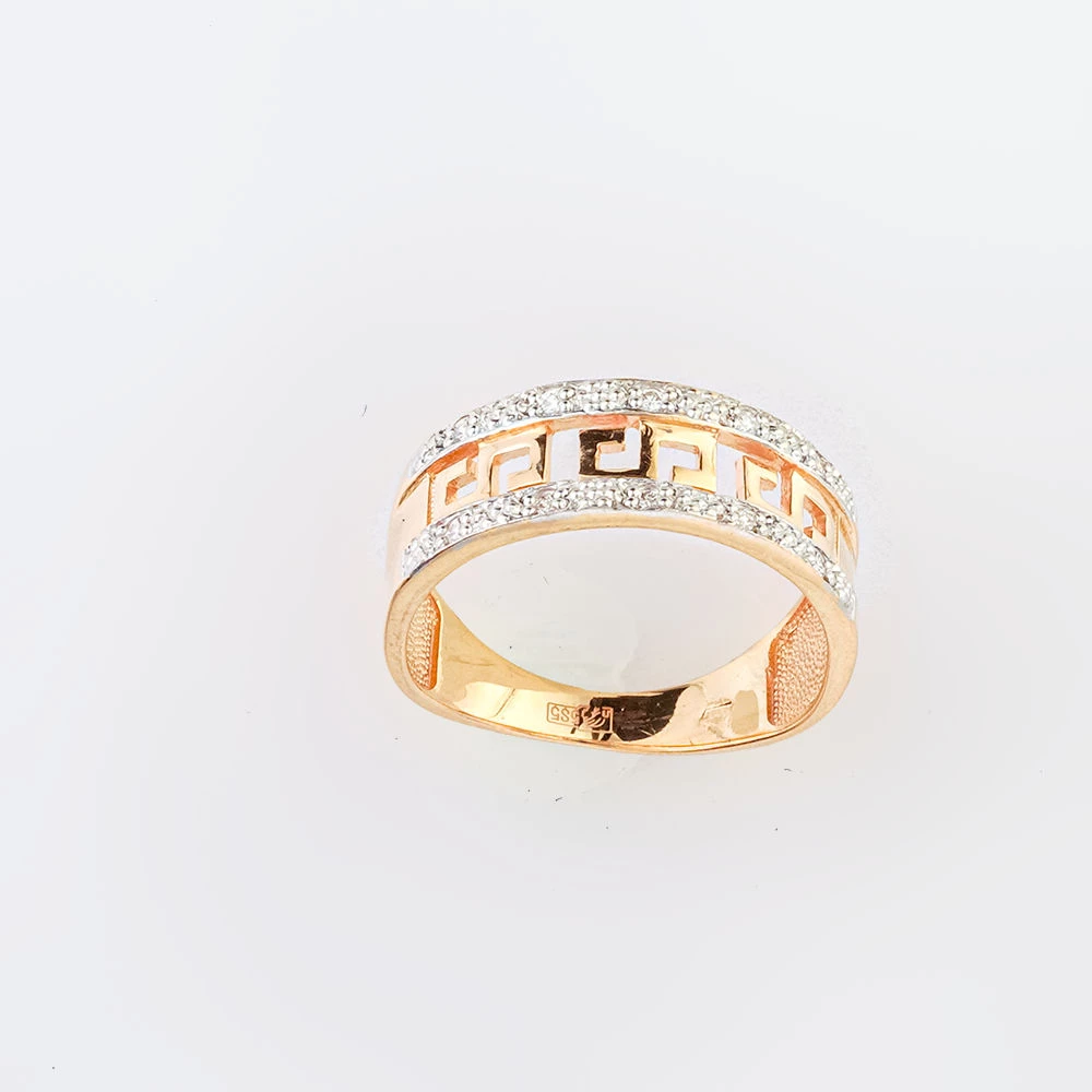 Кольцо с бриллиантом из красного золота 585 пробы