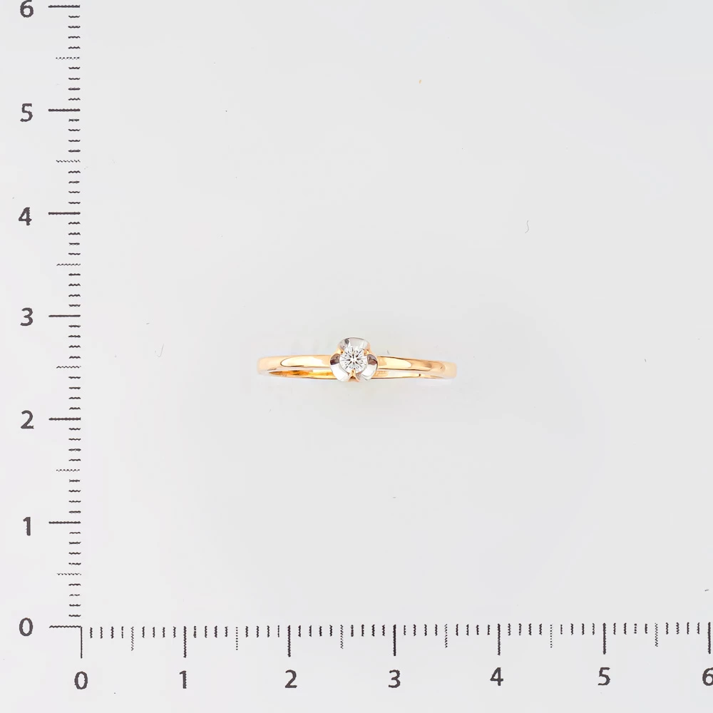 Кольцо с бриллиантом из красного золота 585 пробы