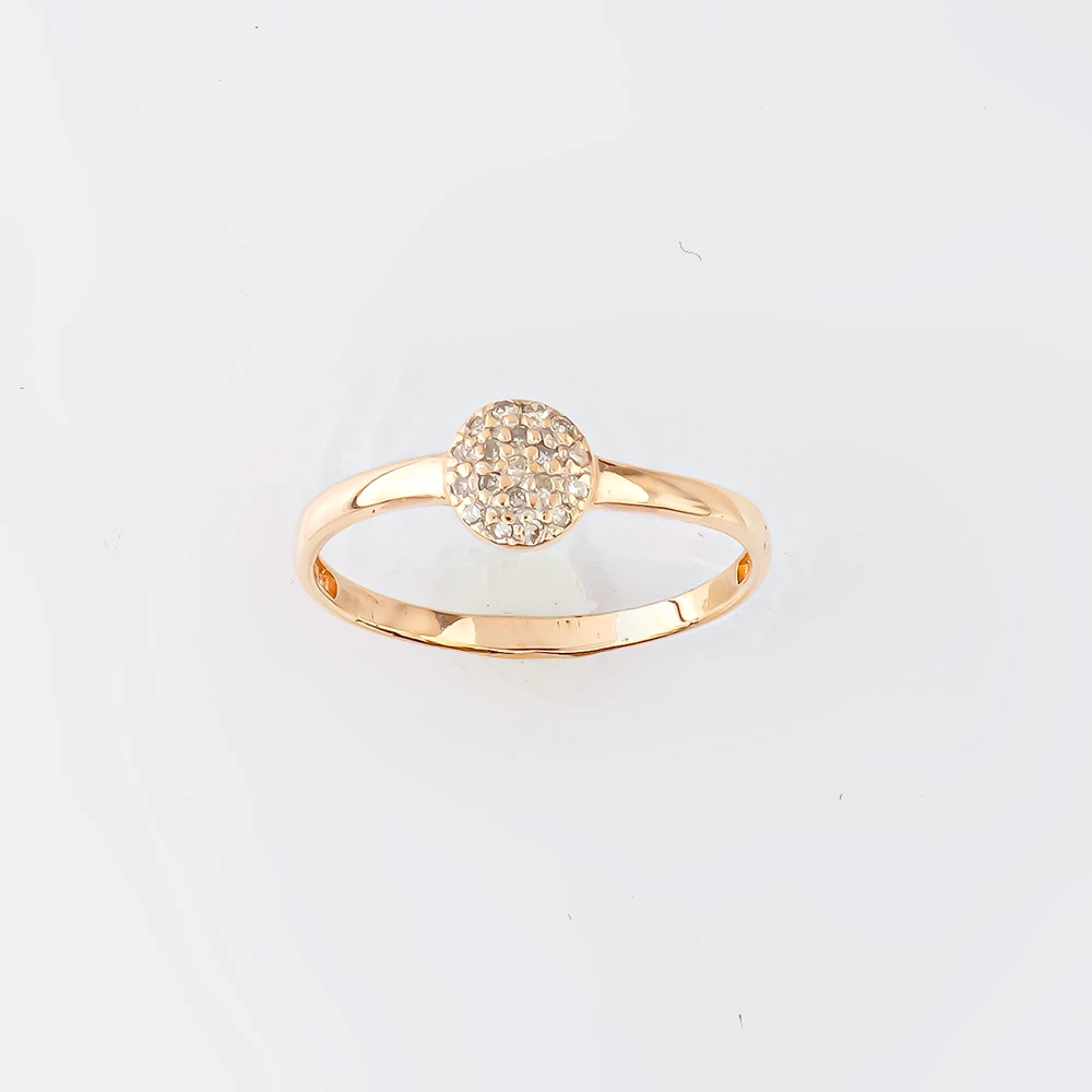 Кольцо с бриллиантом из красного золота 585 пробы