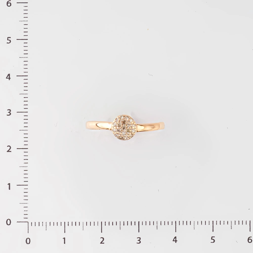 Кольцо с бриллиантом из красного золота 585 пробы