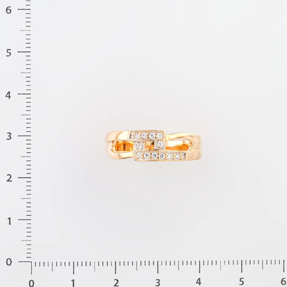 Кольцо с фианитом из красного золота 585 пробы