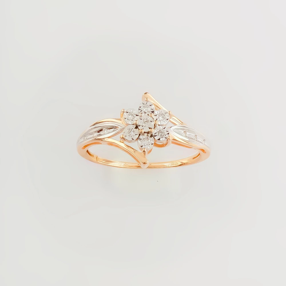 Кольцо с бриллиантом из красного золота 585 пробы