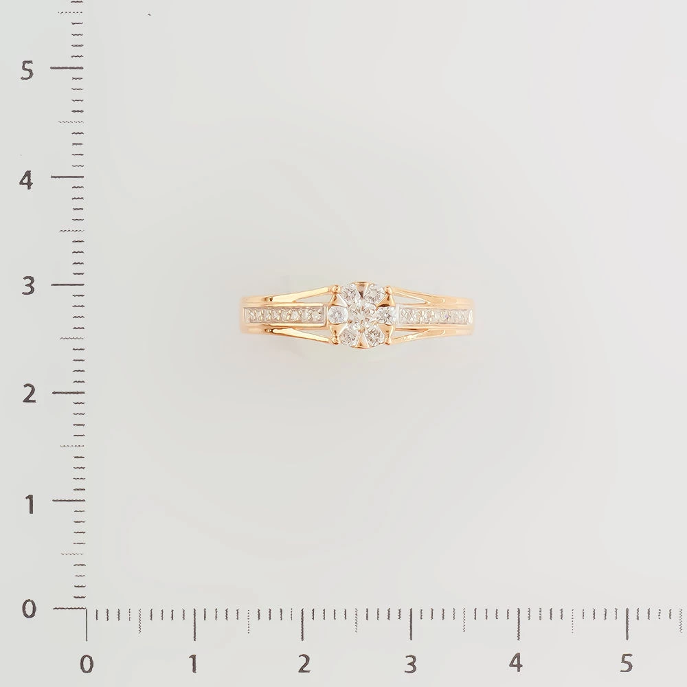 Кольцо с бриллиантом из красного золота 585 пробы