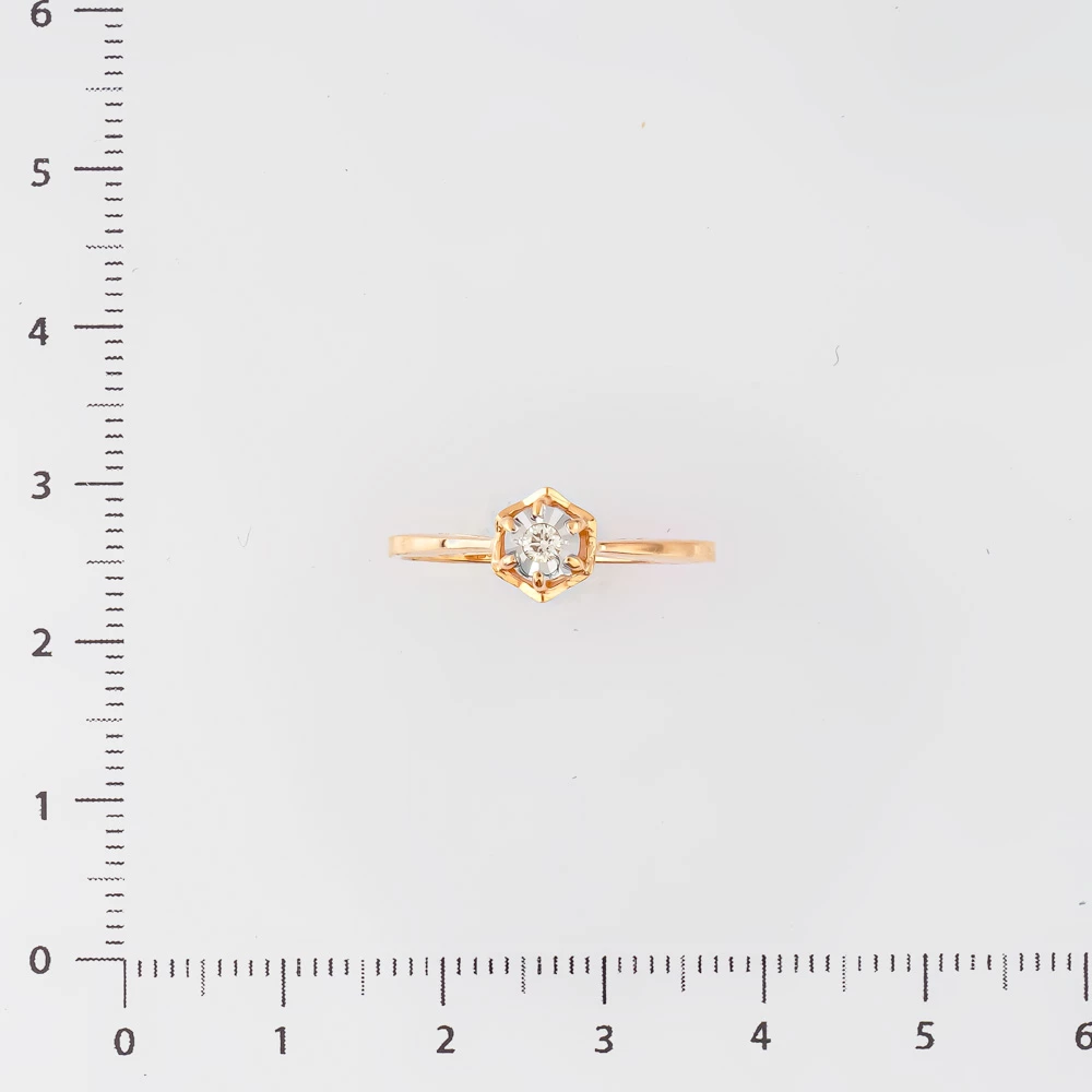 Кольцо с бриллиантом из красного золота 585 пробы