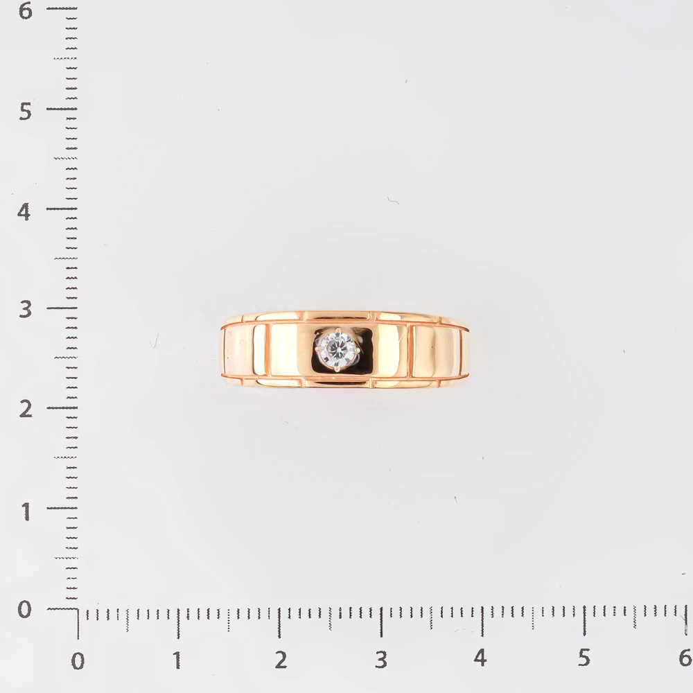 Кольцо с фианитом из красного золота 375 пробы