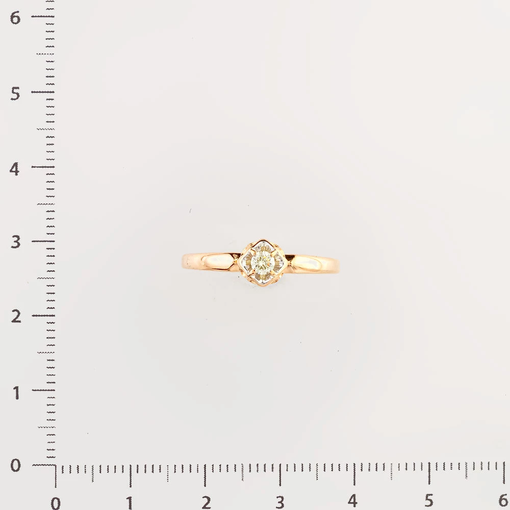 Кольцо с бриллиантом из красного золота 585 пробы