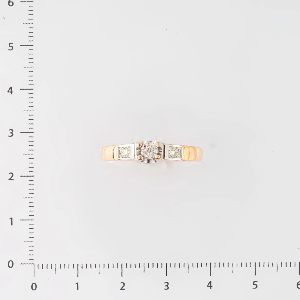 Кольцо с бриллиантом из красного золота 585 пробы