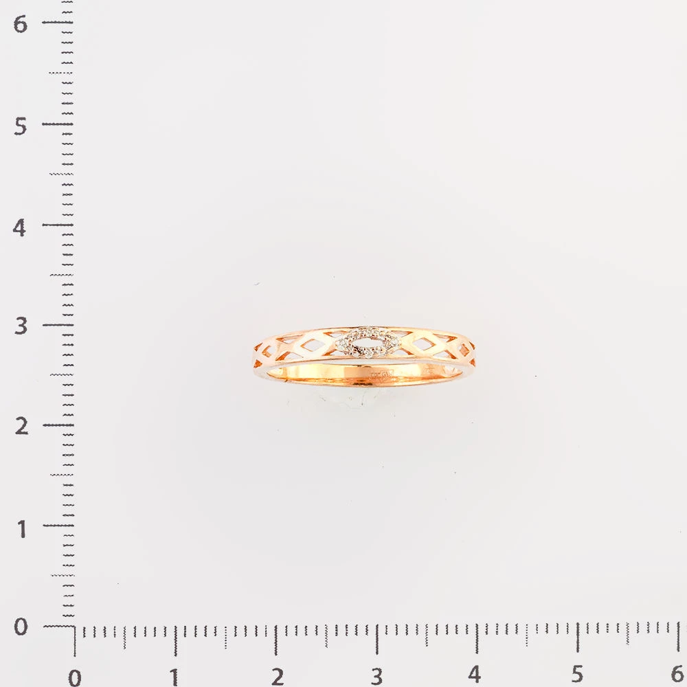 Кольцо с бриллиантом из красного золота 585 пробы