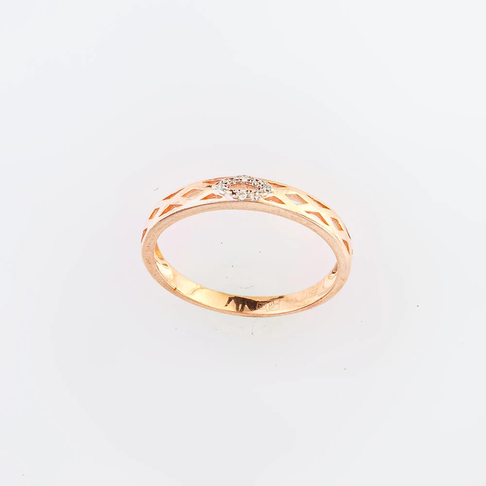 Кольцо с бриллиантом из красного золота 585 пробы