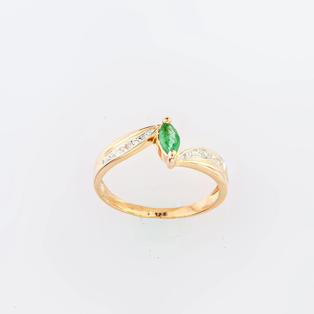 Кольцо с изумрудом из красного золота 585 пробы