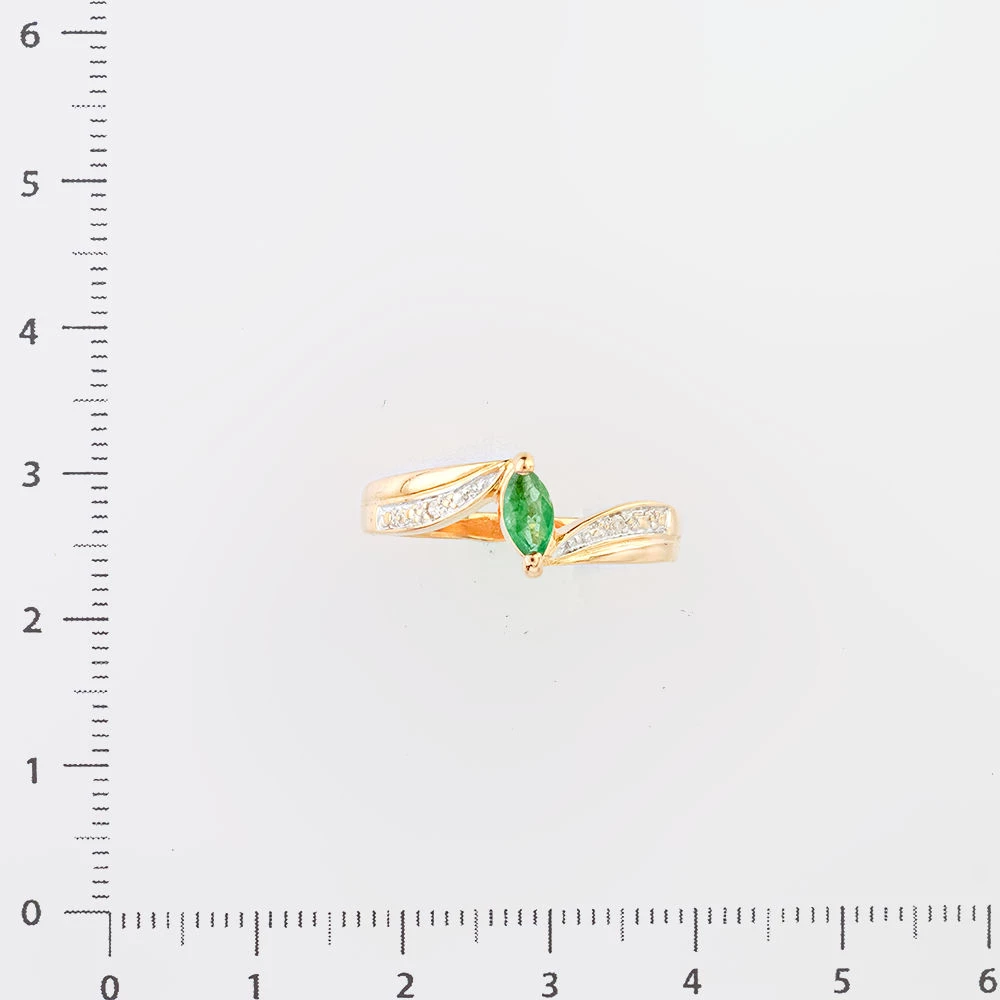 Кольцо с изумрудом из красного золота 585 пробы