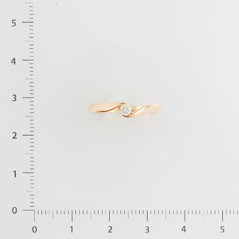 Кольцо с бриллиантом из красного золота 585 пробы