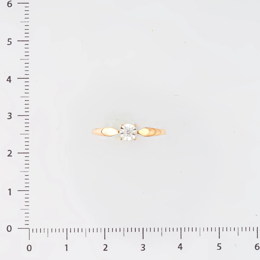 Кольцо с бриллиантом из красного золота 585 пробы