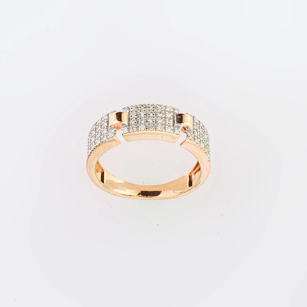 Кольцо с бриллиантом из красного золота 585 пробы