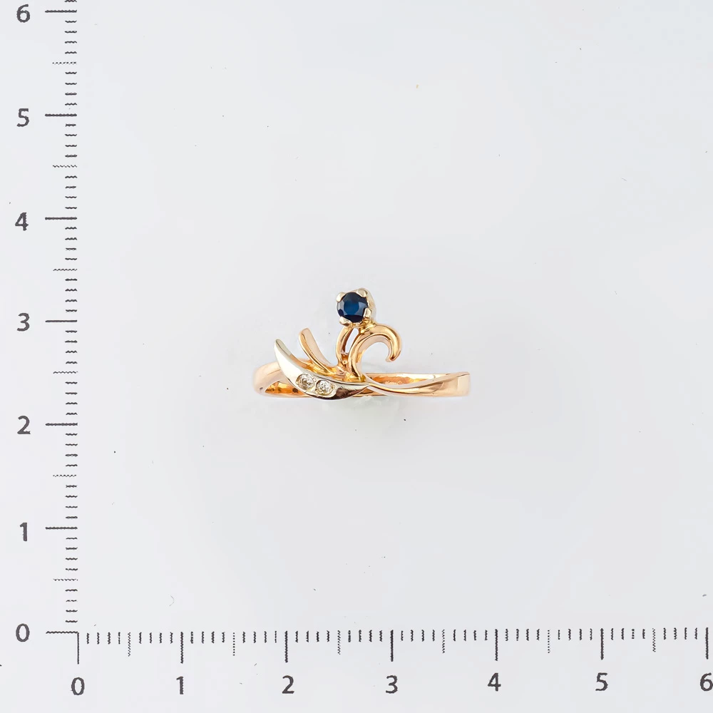 Кольцо с сапфиром из красного золота 585 пробы