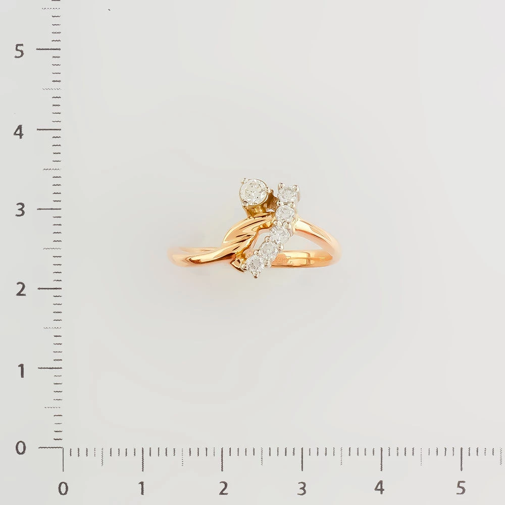 Кольцо с бриллиантом из красного золота 585 пробы