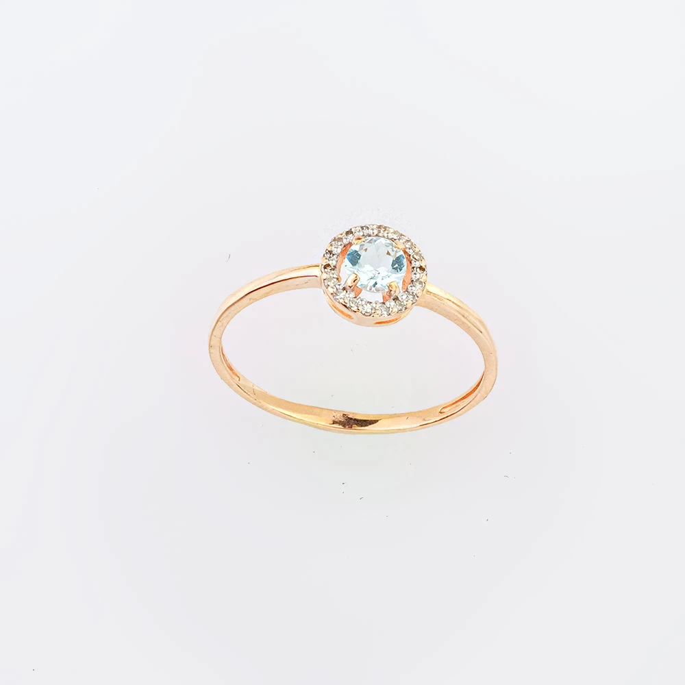 Кольцо с топазом из красного золота 585 пробы